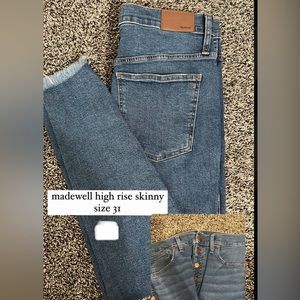 MADEWELL button fly high rise skinny jeans
